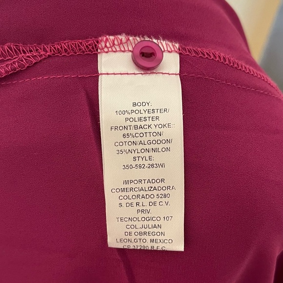 Roper Womens Wine Button Down Long Sleeve Blouse with White Lace Insets XL EUC - Picture 6 of 8